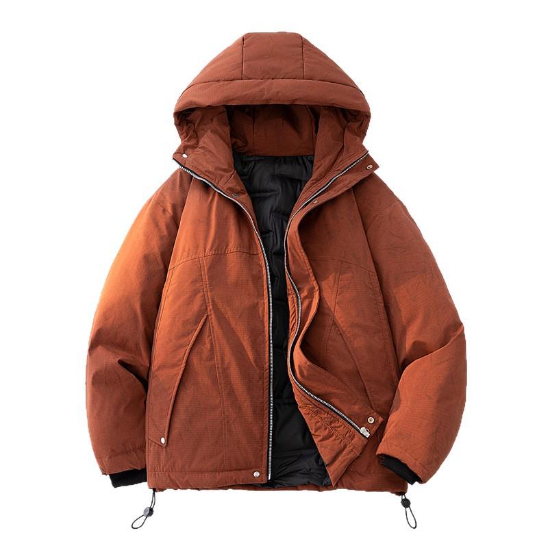 Men's Tie-Dye White Duck Down Jacket - Winter Warmth, Thick & Versatile, Plus Size Loose Casual Outerwear