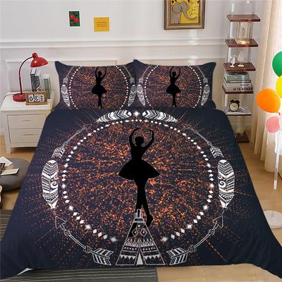 Polyester Bedding Two Or Three Piece Digital Printing Dance Silhouette