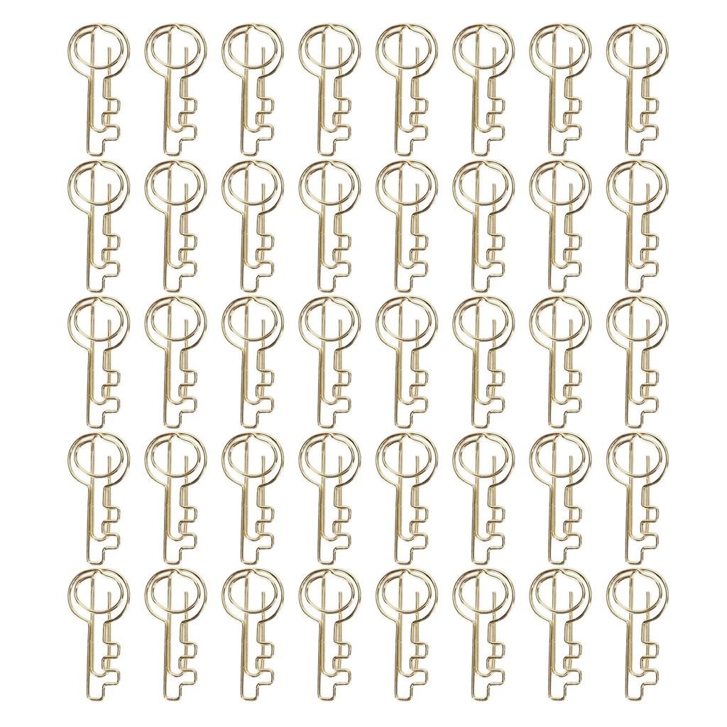 40PCS Paper Clip Unique Key Shape Portable Reusable Cute Appearance Desk Accessories for Office Clas