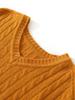 Women's V-neck Thickened Cashmere Cable Knit Sweater for Autumn/Winter