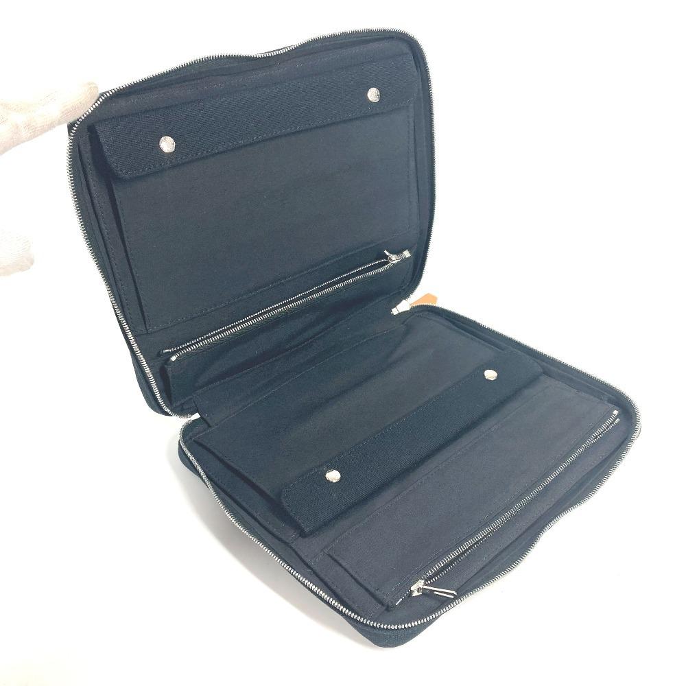 HERMES Fourre Tout Multi-pouch Makeup pouch Jewelry case Pouch cotton Black