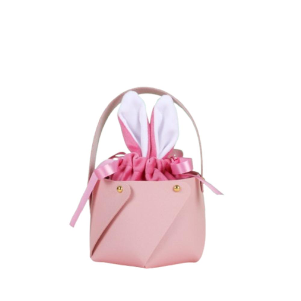 

Cute Easter Bunny Ear Gift Bag Festival Mini Handbag Candy Drawstring Bag Baby Shower розовый