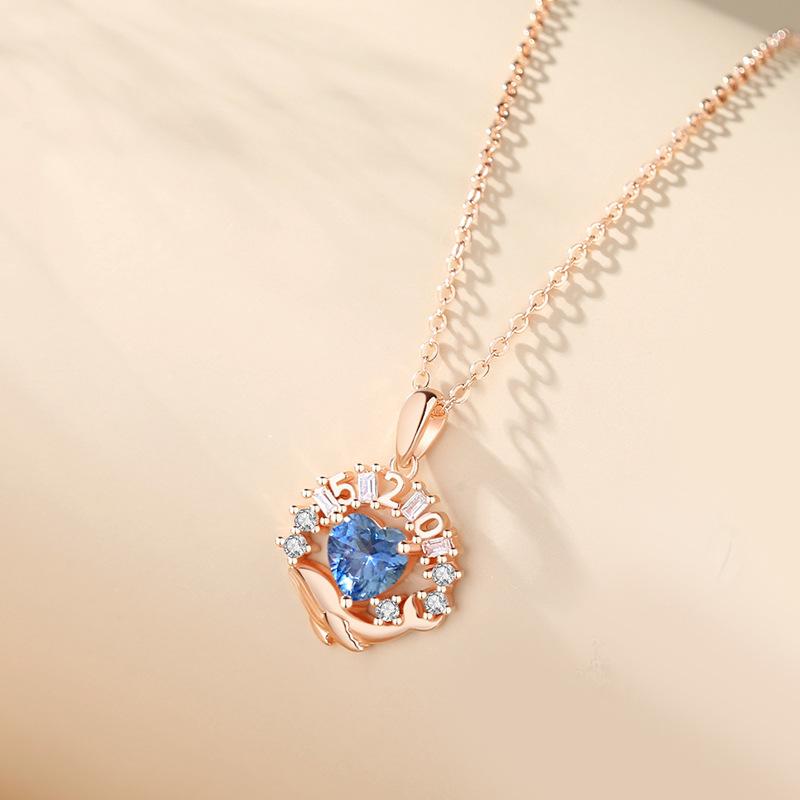 

Танциз S925 стерлингового серебра Роскошное индивидуальное ожерелье с подвеской женское классическое ожерелье прилива розового золота