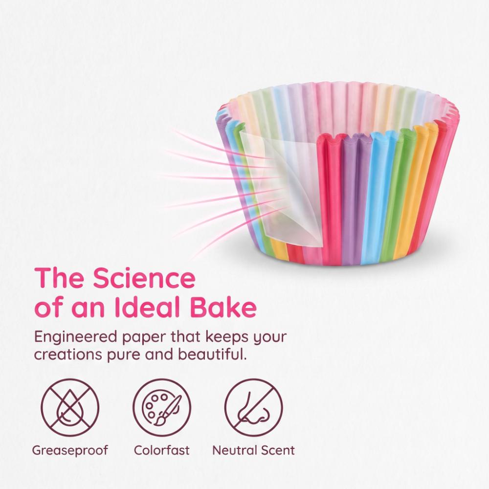 Paper Colorful Cupcake Liners Greaseproof Nonstick Cake Molds Rainbow Muffin Wrappers  Cake Baking