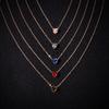 New accessories, European and American simple alloy chain crystal necklace, colorful fashionable heart-shaped zircon collarbone chain
