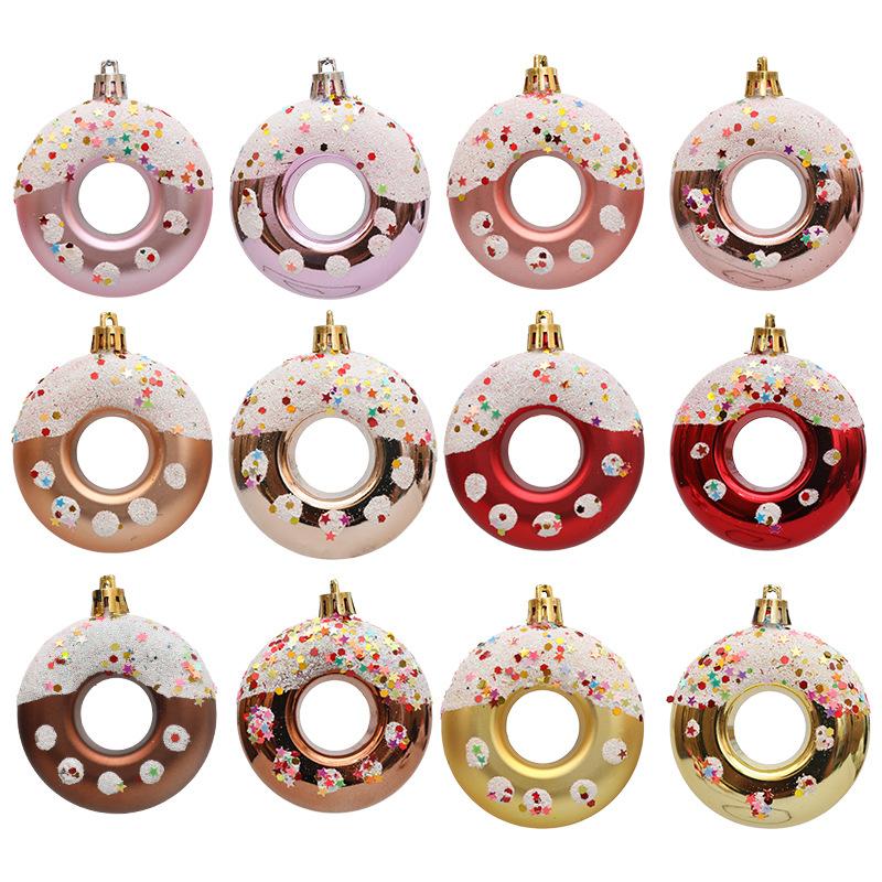 4Pcs Lovely Donut Christmas Tree Decoration Christmas House Hanging Ornament