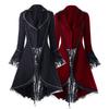 Women's Victorian Style Long Sleeve Coat Dress With Turn-down Collar And Button Opening Front