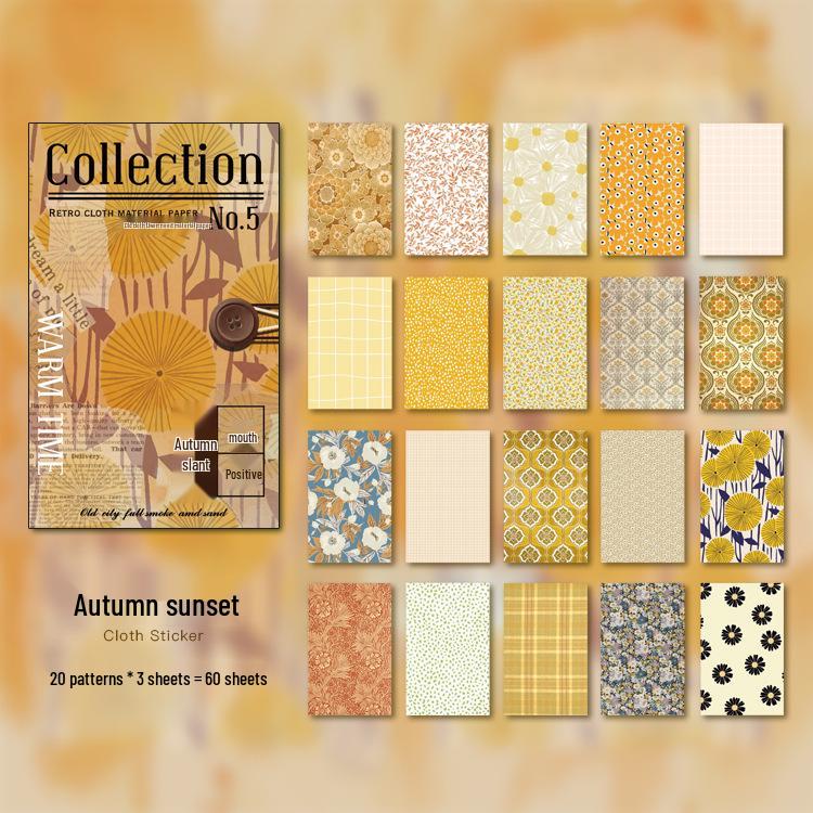 Retro Floral Cloth Pattern Paper for DIY Decoration and Collage
