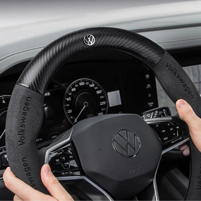 2026 Heiß für Volkswagen VW Leder Auto Lenkradabdeckung für Volkswagen VW Golf 7 Mk7 Touran Up Neuer Polo Jetta Passat B8 Tigu