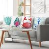 Watercolor Marine Elements Digital Printing Pillow Cover Short Plush Suitable Living Rooms Bedrooms Sofas Throw Cushion Cover