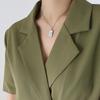 Titanium Steel Gold-Plated Butterfly Pendant Necklace with Retro European and American Design