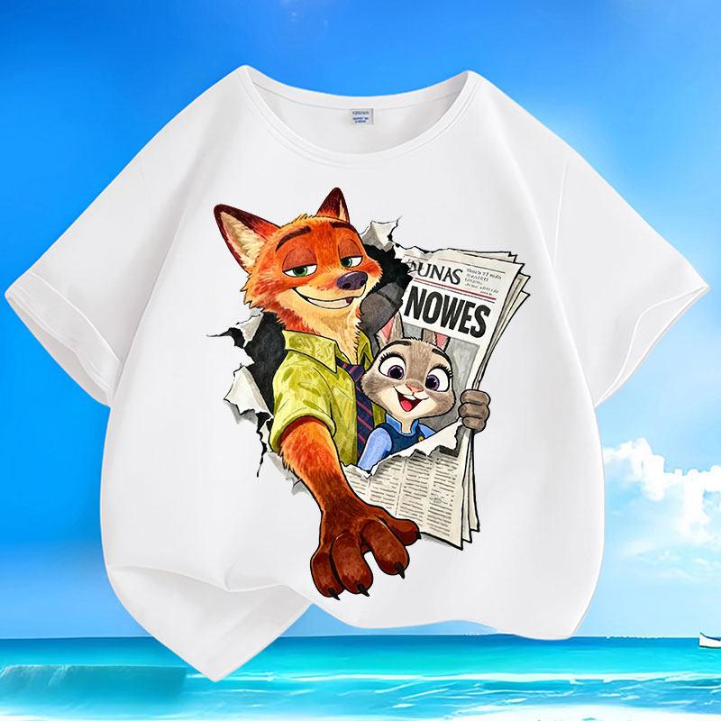 Summer Mania 'Zootopia' Children's T-Shirt Nick and Judy Cartoon Print