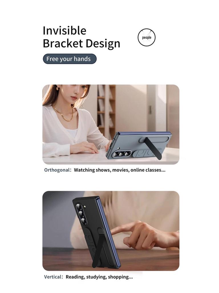 Samsung Galaxy Z Fold 7 Case with Vertical Wrist Strap & Stand - Full Coverage, Anti-drop Protection