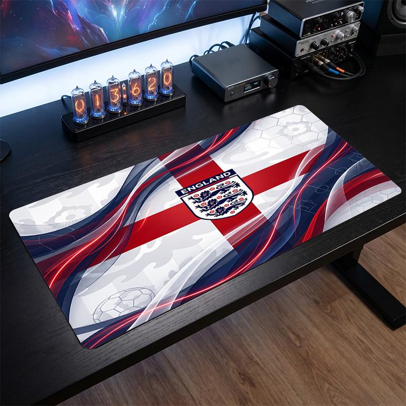 England Football Crest Mouse Pad, Extended Non Slip Rubber Desk Mat for Gaming Office Laptop Fan Gift