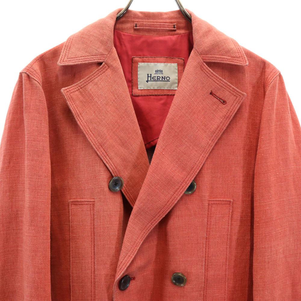 Herno Made in Italy Linen Blend double Jacket 48 Vermilion Men's Used