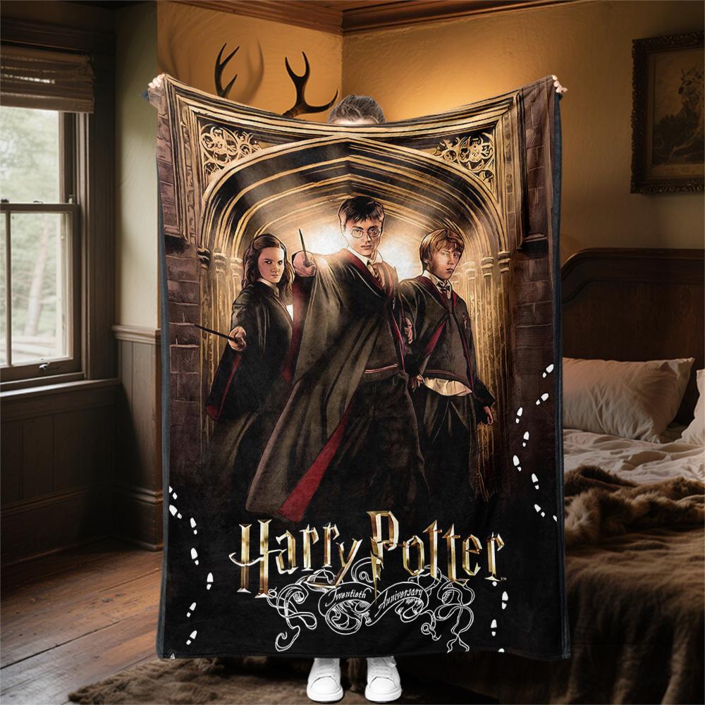 1PC Harry Potter Twentieth Anniversary Outdoor Flannel Blanket Soft Plush Decor for Picnics, camping,Bedroom, Playroom, Office1209A