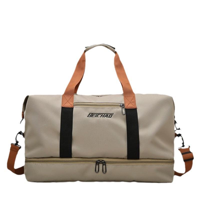 Trolley Handle Travel Bag: Large Capacity, Wet/Dry Separation, Print Logo, Independent Shoe Compartment