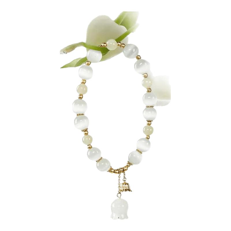 British Museum Lucky Lily of the Valley Hetian Jade Bracelet