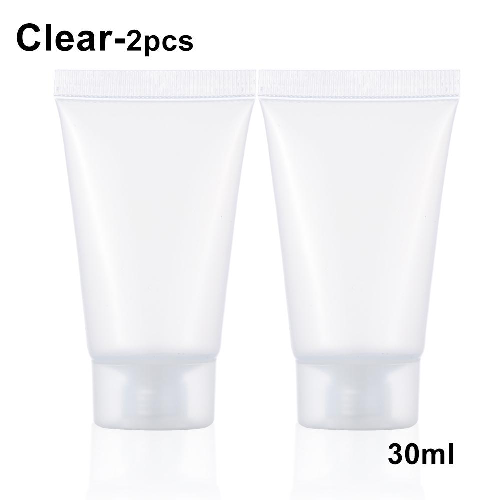 2Pcs Travel Size Empty Matte Clear Tube Cosmetic Cream Lotion Shampoo Bath Squeeze Lotion Containers Refillable Bottles
