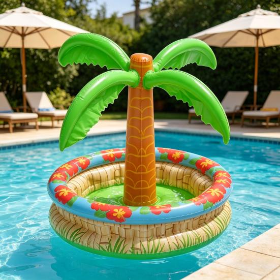 Inflatable Drink Holder Avocado Pineapple Drink Floaties Summer Coconut Tree Pool Beach Swimming Pool Parties Floating