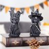 Demon Black Cat Decoration Ornament Halloween Small Black Cat Magic Cat Sculpture Holiday Decoration Home Decoration Ornament