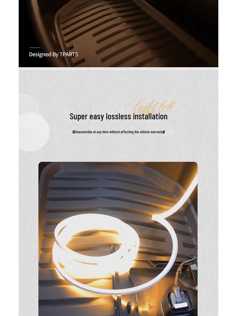 Seth LED Ambient Light Strip for Tesla Model 3/Y Front Trunk (White/Warm)