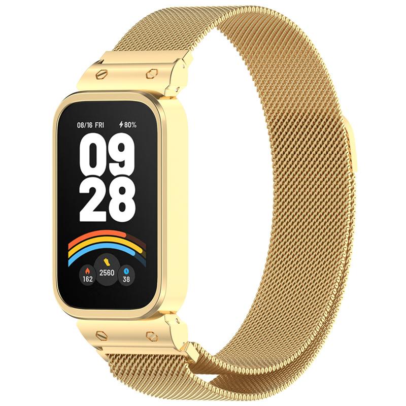 Strap For Mi Band 9 Active Bracelet Wristband for Redmi Band 3 Stainless Steel Metal Watch Band