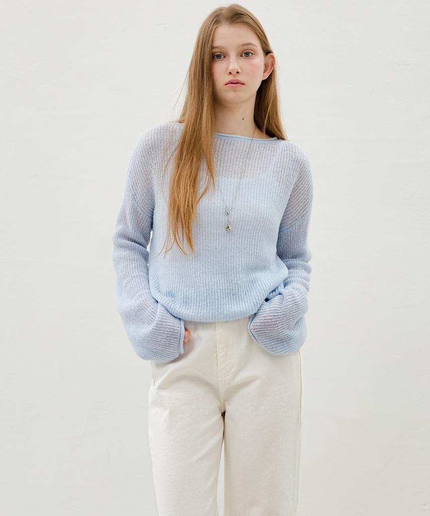 Ollibeudeollibeu Boat Neck Loose Fit Knitwear Oh6Sp1840