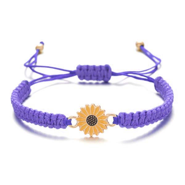 

Korea Fashion Lucky Knot Sunflower Bracelets For Women Men Charm Woven Handmade Bangles Braided Adjustable Zircon Birthday Gift