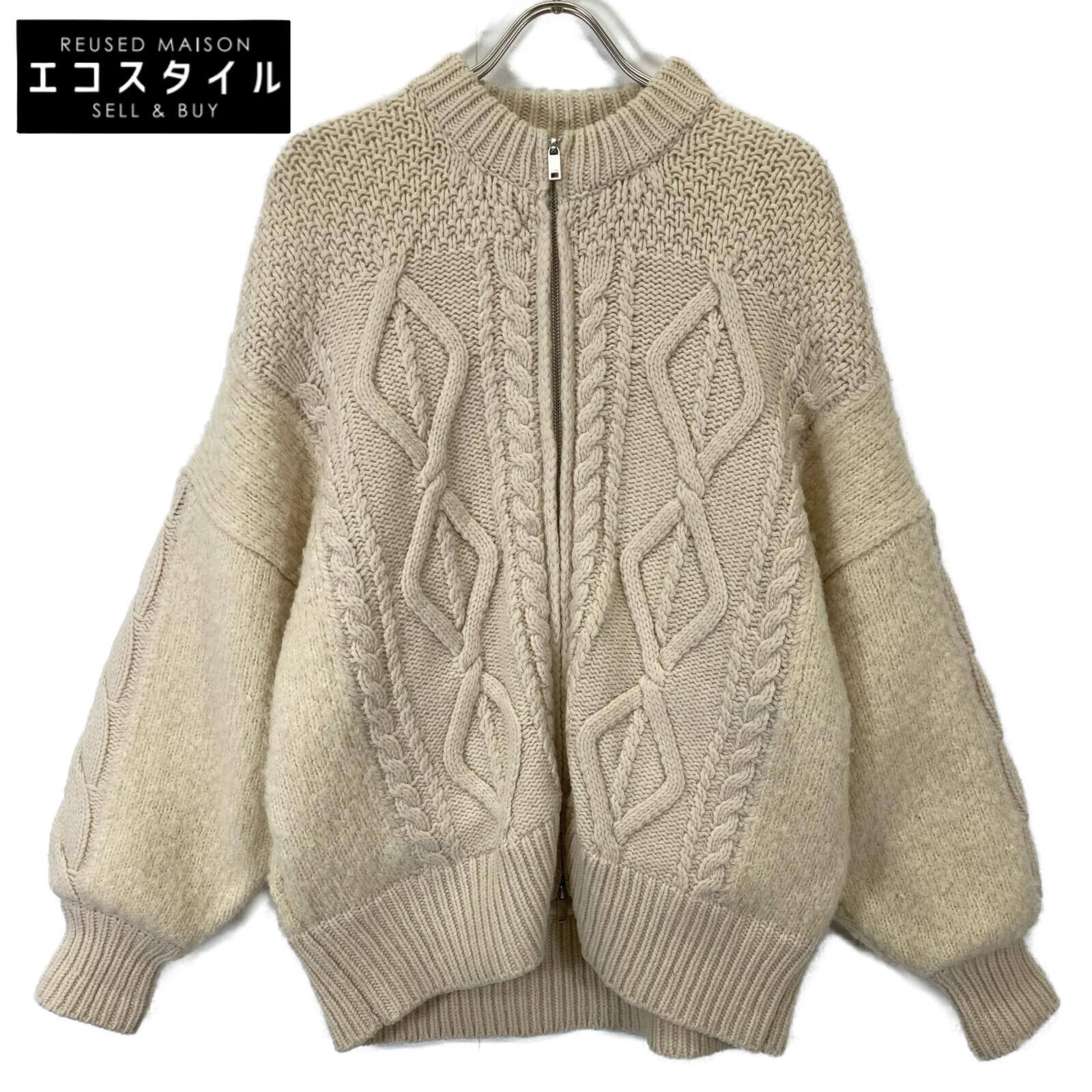 

CLANE 17106-2051 Cable boa knit blouson Jacket F IvoryUsed