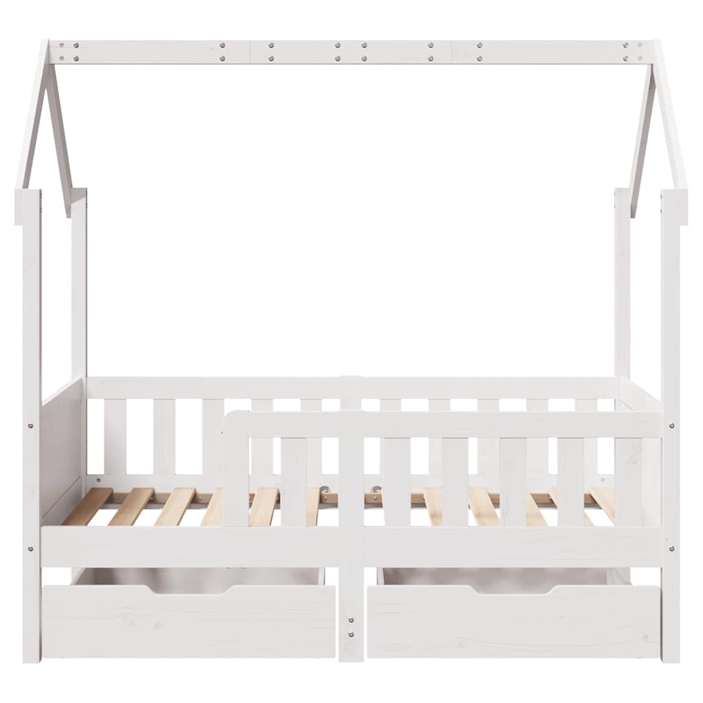 Kids Bed with Drawers 80 X 170 Cm Solid Pine Wood