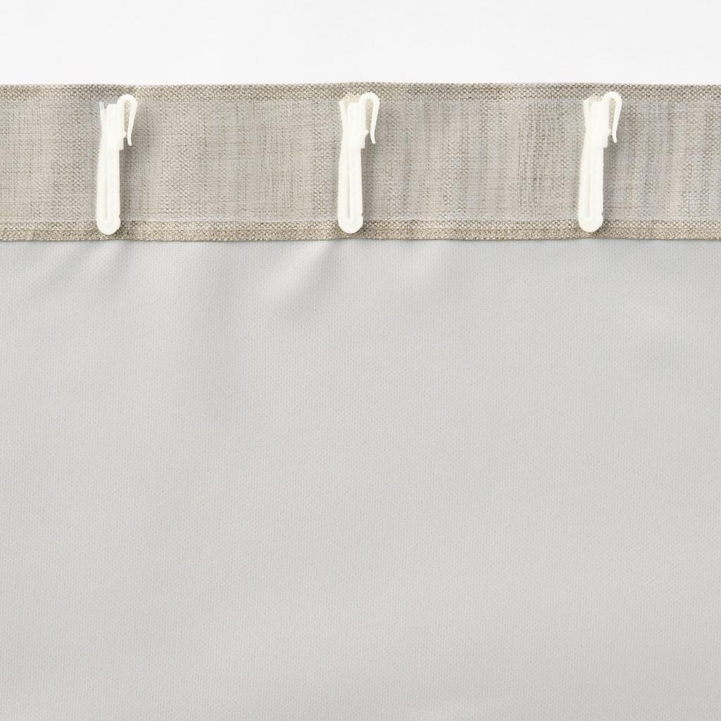 MUJI and 100cm Wide X 178cm Product 84345999 Flame-Retardant Light-Blocking Double-Weave Non-Pleated Curtains, Beige, Long, Number