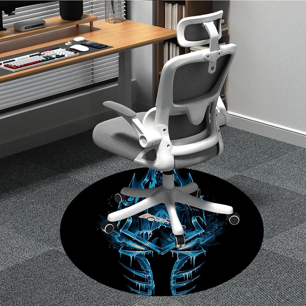 

1PC Frost Knight Office Round Rug Perfect for Office Non-Slip Backing, Decorative Floor Mat yy250916012 80cm by 80cm