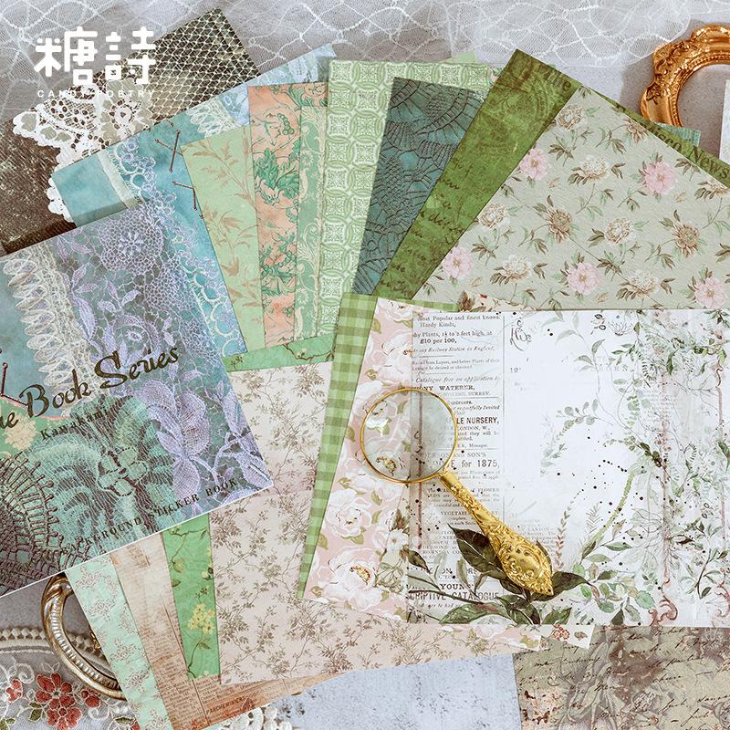 JIANWU 20Pcs Vintage Journal Background Decoration Sticker Book Literary Art Fresh DIY Scrapbooking Material Stickers Stationery