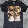 Jack Russell Terrier Hundar Fullmåne T-shirt, Sliten Hundälskare T-shirt