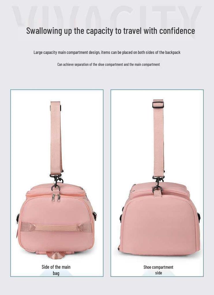 Double Shoulder Travel Backpack, Large Capacity & Lightweight, Wet/Dry Separation, Crossbody Fitness Bag for Sports and Casual Use