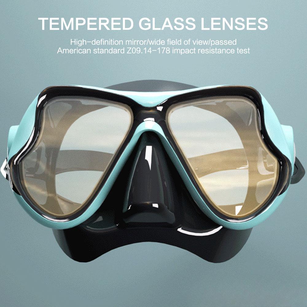 Diving Mirror Soft Silicone High Definition Tempered Glasses Swimming Goggles Adult Large Frame Men Women Submarine Mask 1PC