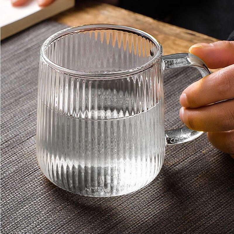 

Yuzun Vertical Stripe High Borosilicate Glass Mugs, Set of 2
