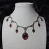 Vampyr Cameo Choker, Gotiske smykker, Victoria, Retro, Sommerfugl, Bloddråpe, Pagan, Hekseri, Alternativ, Halskjede for kvinner