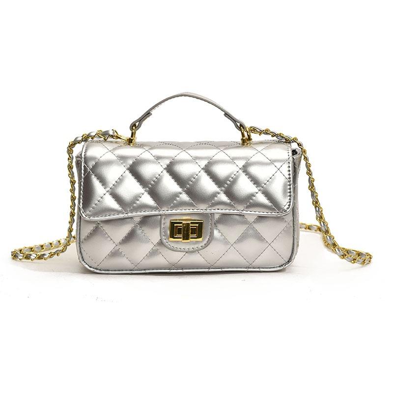 

Подмышечная сумка-цепочка Новая модная и стильная маленькая квадратная сумка Премиальная текстура бриллиантовая сумка через плечо серебряный