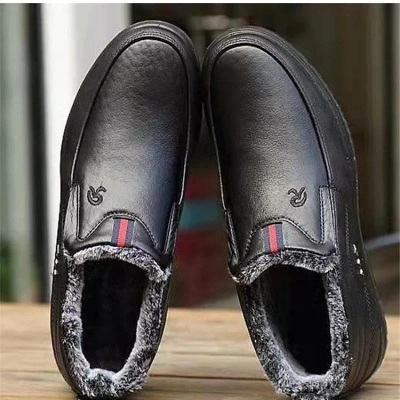 Botas de Hombre Botines Hombre Ligeras Zapatos Casuales de Hombre Invierno Cálidas de Piel Zapatos de Trabajo Zapatos de Exterior para Hombre