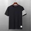 Men's 2022 Summer Four-Bar Short-Sleeve Printed T-Shirt, Loose Fit, Trendy Round Neck Tops