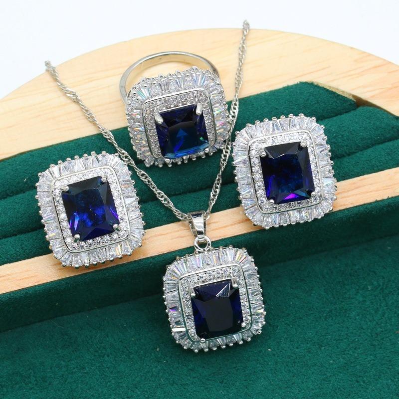 Simple Fashion Necklace High Grade Light Luxury Dress Full of Diamond Zircon Lady Jewelry Set