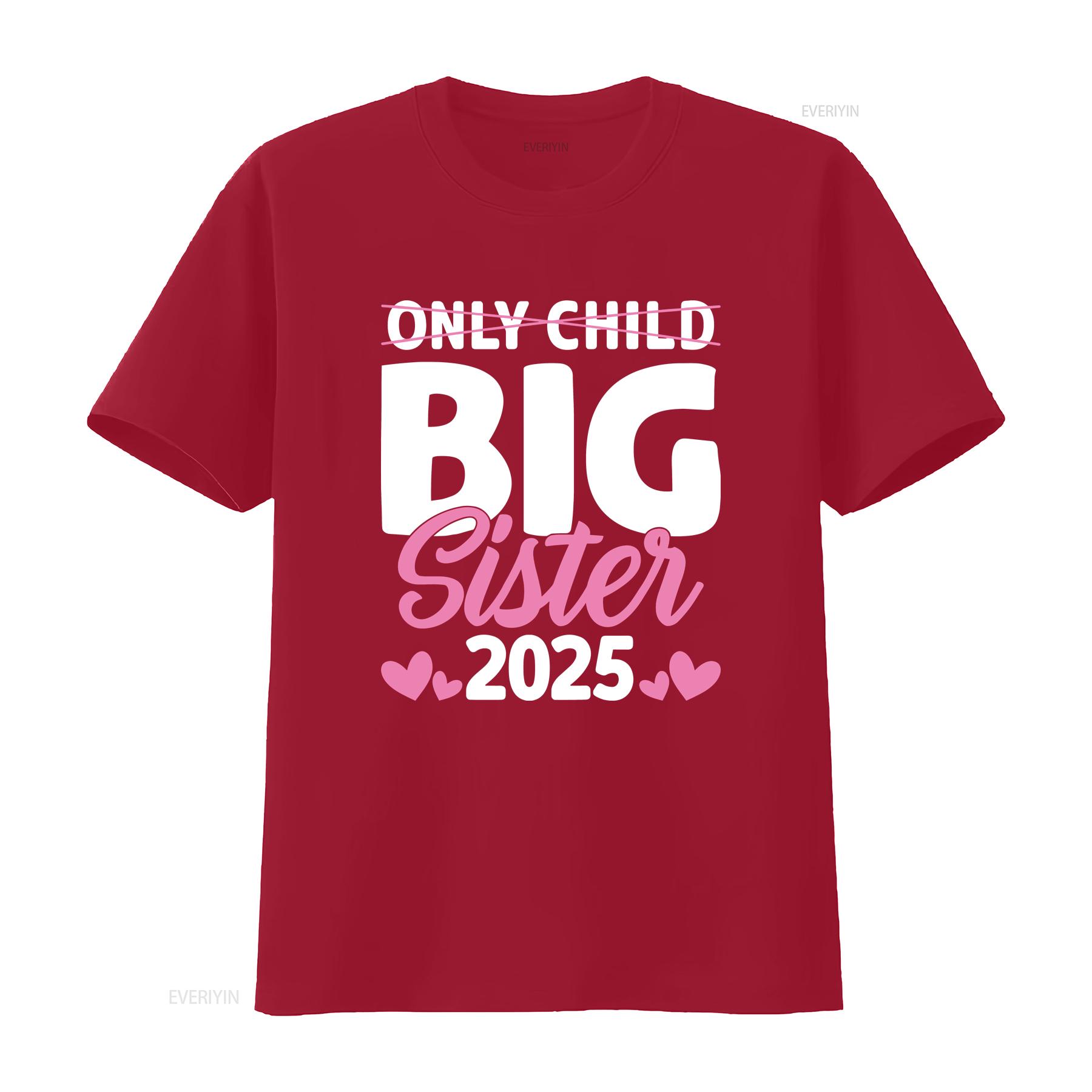 Kids Only Child Big Sister 2025 Promoted To T Shirt vintage Washed designer clothes streetwear Versatile fashion Slightly S