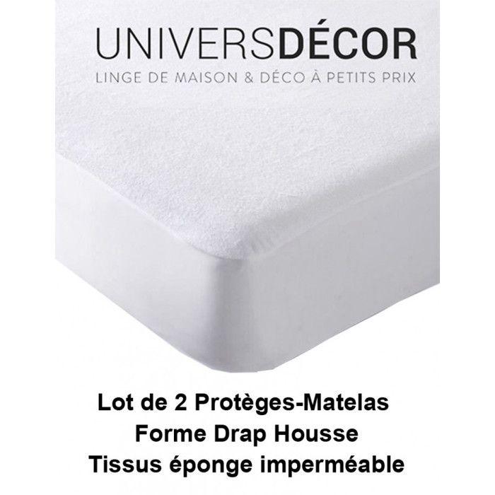 Lot de 2 Protèges matelas imperméable, absorbant et anti-acariens 90 x 190 cm