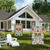 Weather Resistant Patio Banners Day of The Dead Garden Flag, 12x18 Inch Floral Skull Decorative Yard Sugar Ornaments Mexican Gothic Skeleton