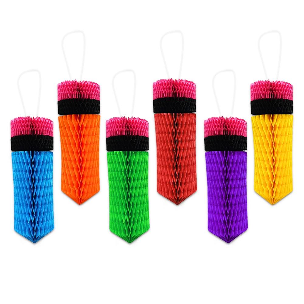 Paper Back To School Pencil Pendant Colorful Paper Pencil Ornaments Crayon Decor  School Event