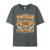 Slim Fit Tshirts 1980 Birthday Vintage 1980 Born In 1980 Made In 1980 T-shirts Normal Design Plain Cotton Mens Tops Tees