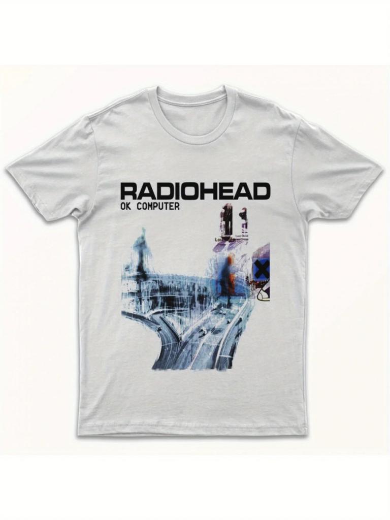 Radiohe OK Computer T-shirt (1997) Nigel Godrich Colin Greenwood Tom York Unisex High Quality Pure Cotton Harajuku Goth Shirts