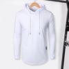 Herren Herbst Hoodie Langarm Kapuzen Kordelzug Einfarbig Mittellang Weich Lässig Einfacher Stil Warm Herren Top Sweatshirt Herbst Cl